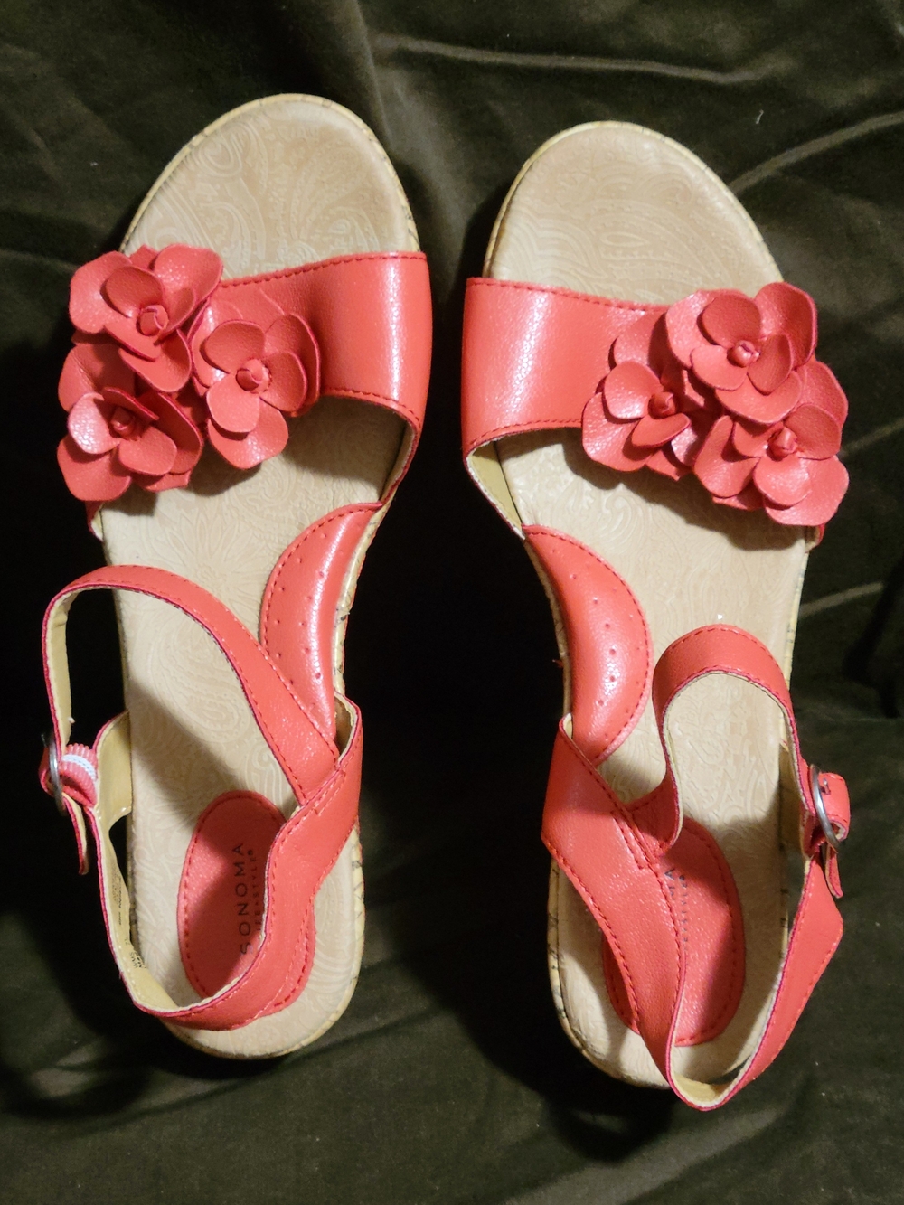Sonoma Coral Floral Slingback Sandals